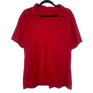 Port Authority Red Polo Shirt L540 3XL 100% Polyester Short Sleeve Casual Wear